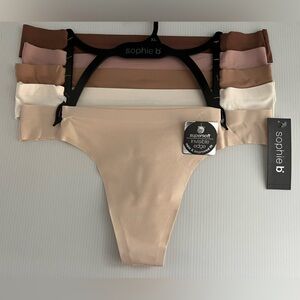 SOPHIE B - 5-piece LAZER CUT INVISIBLE EDGE WOMENS THONG SET